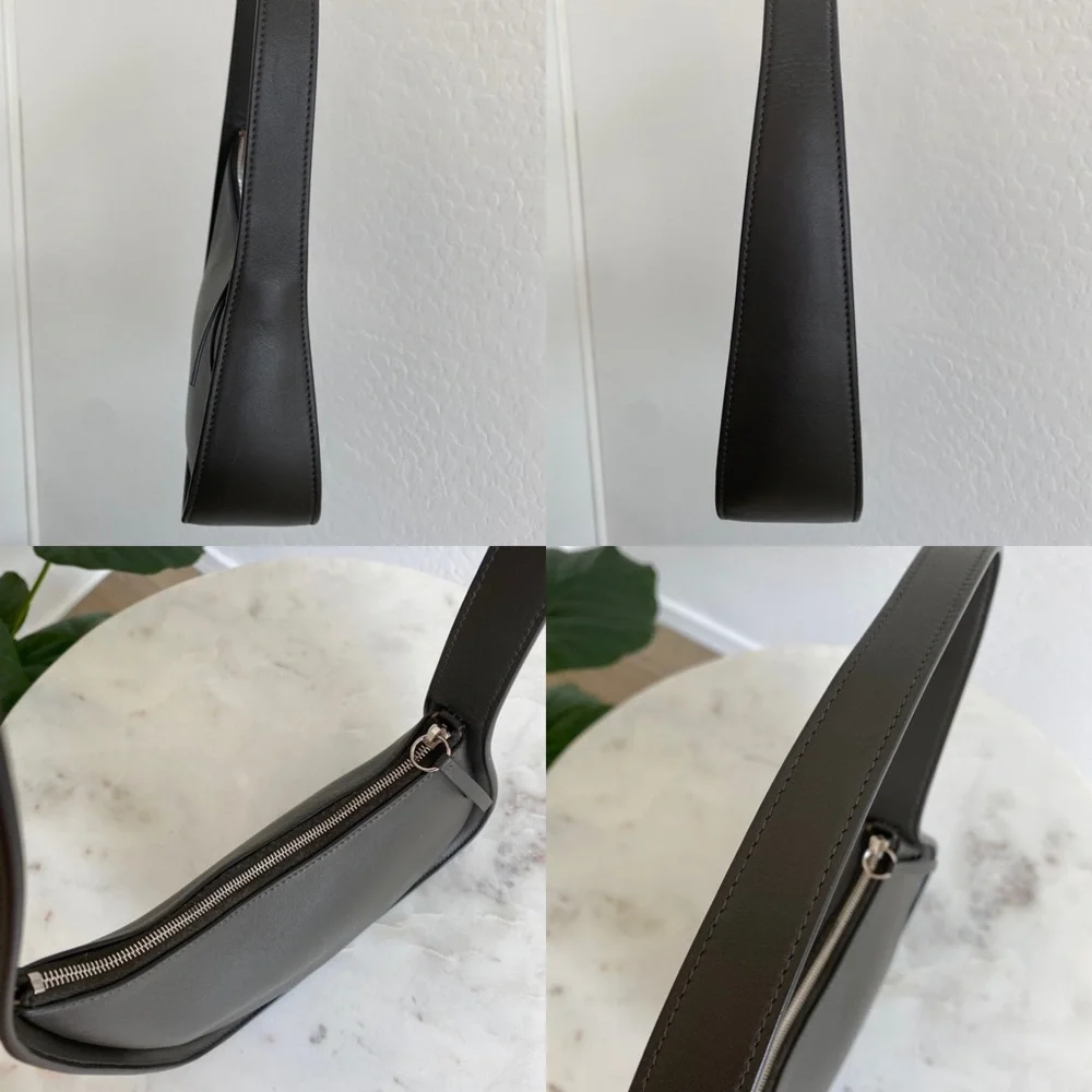 SOLD The Row Olive Green Smooth Leather Half Moon Shoulder Bag - Picture 8 of 16